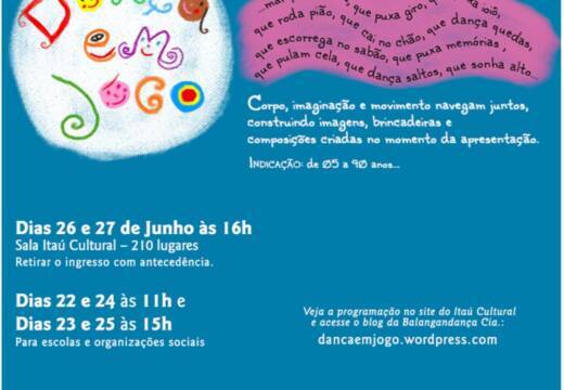 E-flyer Dança em Jogo – Exercícios Cênicos