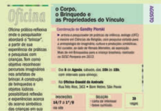 E-flyer V Forinho: Extensões – Oficina – O Corpo, o Brinquedo, as Propriedades do Vínculo.