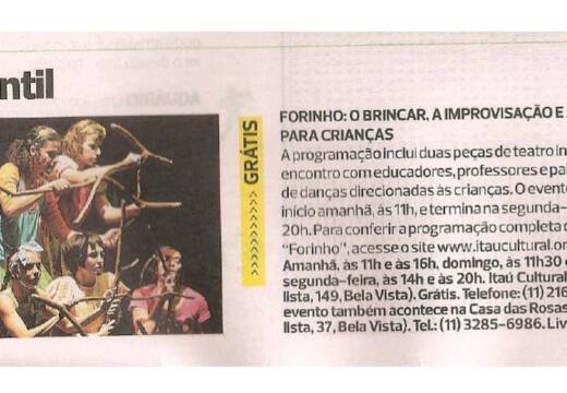 Forinho: o brincar a improvisação e a dança para crianças