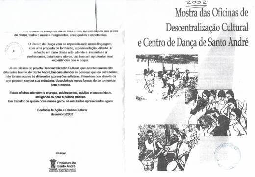 Programa Mostra das oficinas de descentralização cultural e CDSA