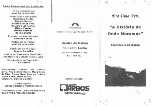 Programa A história de onde moramos