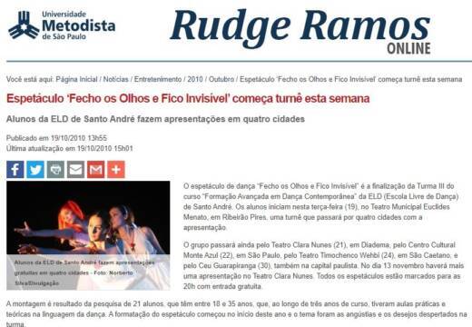 Espetáculo ‘Fecho os Olhos e Fico Invisível’ começa turnê esta semana
