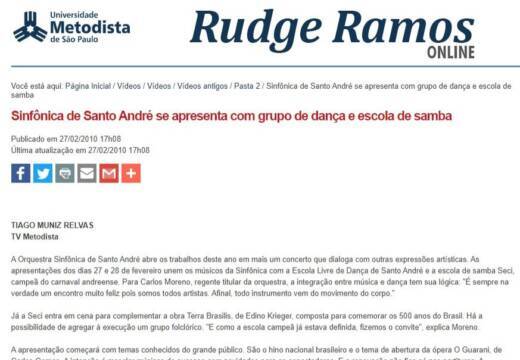 Sinfônica de Santo André se apresenta com grupo de dança e escola de samba