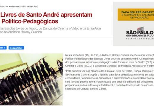 Escolas Livres de Santo André apresentam Projetos Político-Pedagógicos
