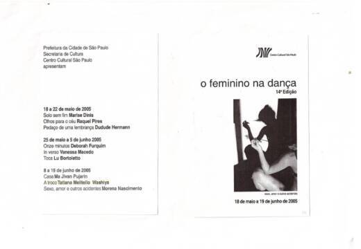 Programa O Feminino na dança (14º Edição)