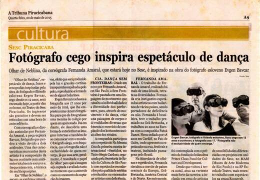 Fotógrafo cego inspira espetáculo de dança.