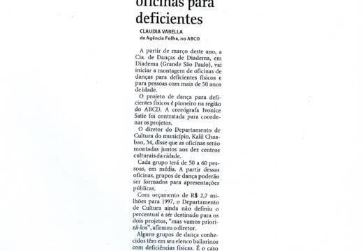 Diadema faz oficinas para deficientes