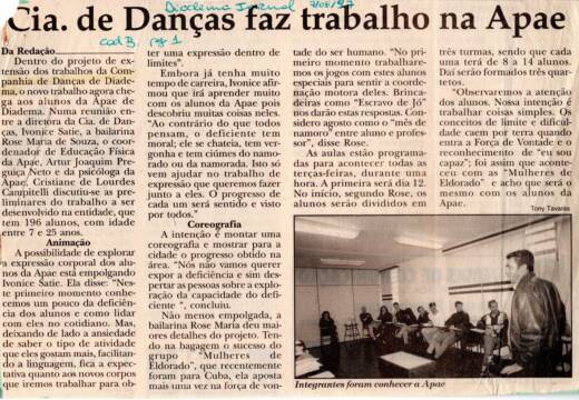 Cia de dança faz trabalho na Apae