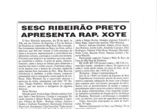 Sesc Ribeirão Preto Apresenta Rap. Xote