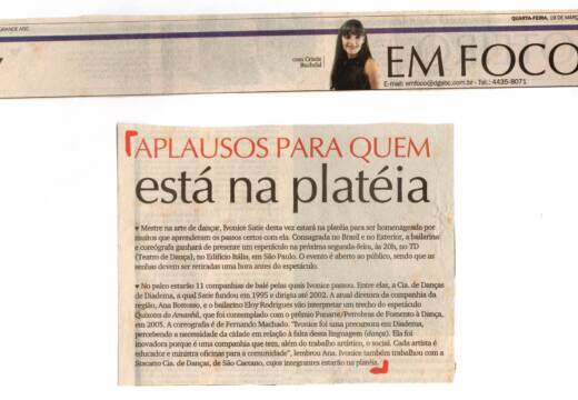 Aplausos para quem está na platéia