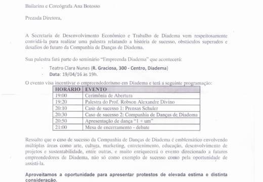 Convite à Ana Bottosso