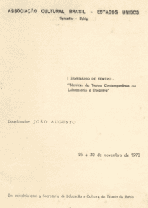 I Seminário de Teatro – Técnicas do Teatro Contemporâneo – Laboratório e Encontro
