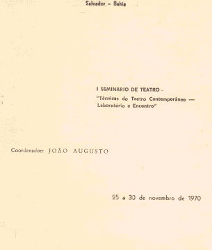 I Seminário de Teatro – Técnicas do Teatro Contemporâneo – Laboratório e Encontro
