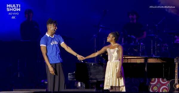Ingrid Silva dança com Jon Batiste no Rock in Rio ao som de “Butterfly”